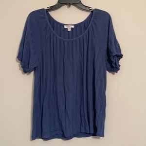 Lauren Conrad Navy Blue Short Sleeve Blouse, XXL